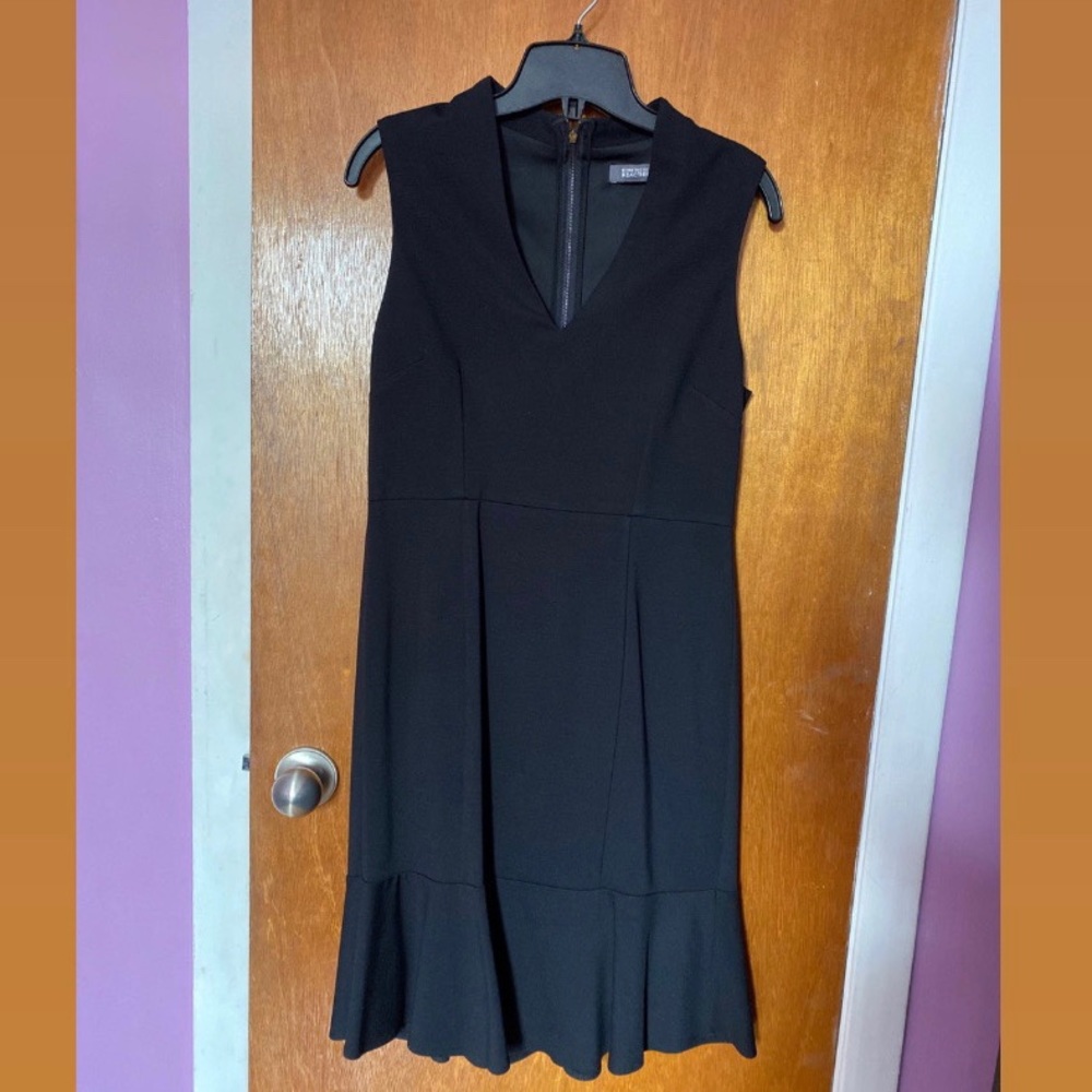 Kenneth Cole Black Ruffle Hem Dress M